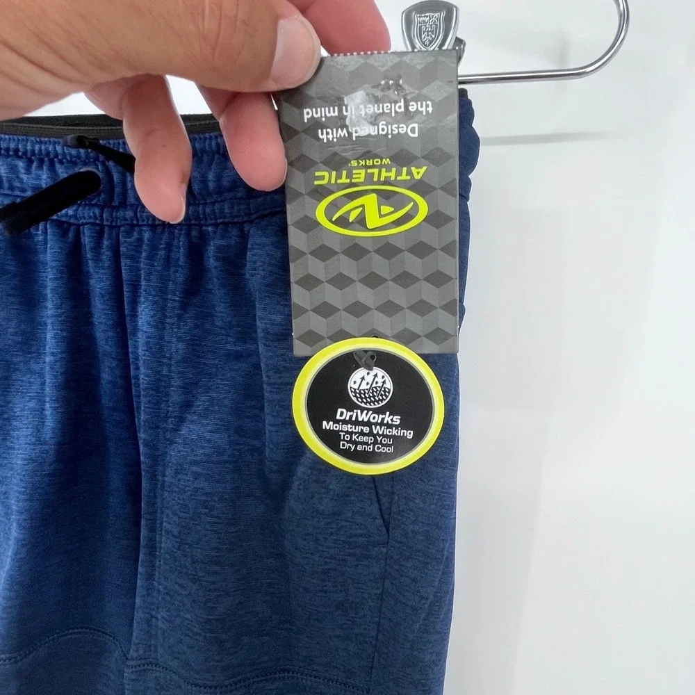 Athletic Works Jogger Pants‎ Boys Small 6-7 Blue Heather Tech Fleece DriWorks